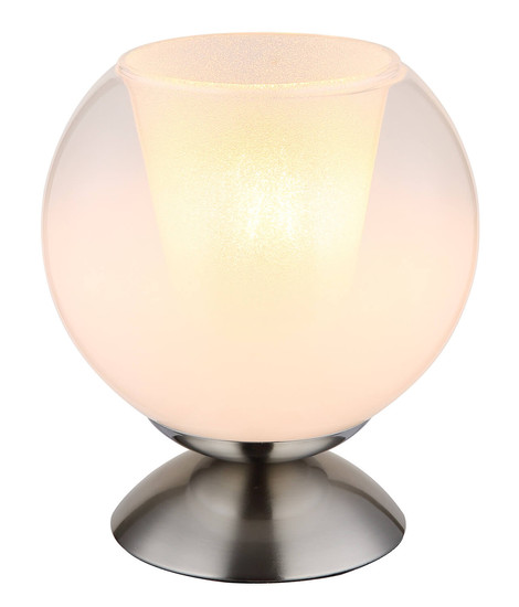 Globo Barry E27 Tischleuchte 40W Nickel Matt, Metall Ø18cm 15749NT