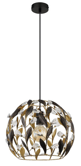 Globo Pendelleuchte Mika E27 Schwarz matt goldfarben Metall Ø40cm