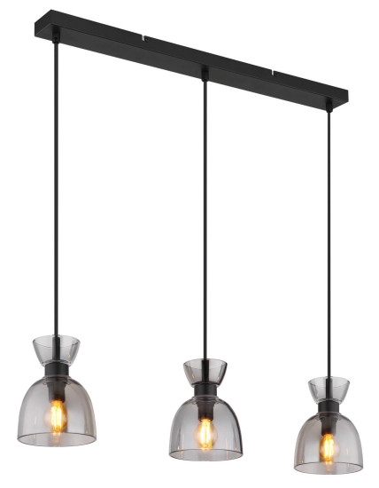 Globo Massey E14 Hängeleuchte 3-fach 40W Schwarz Matt, Metall Ø13cm 15769S-3