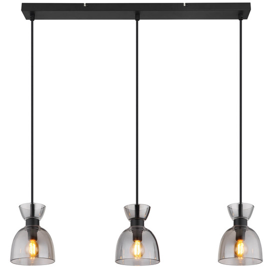 Globo Massey E14 Hängeleuchte 3-fach 40W Schwarz Matt, Metall Ø13cm 15769S-3