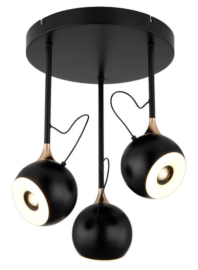 Globo LED Deckenleuchte Donovan 30W warmweiss Schwarz matt goldfarben Metall Ø32,5cm