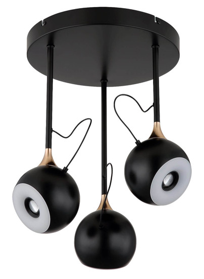 Globo LED Deckenleuchte Donovan 30W warmweiss Schwarz matt goldfarben Metall Ø32,5cm