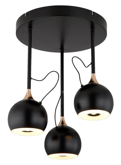 Globo LED Deckenleuchte Donovan 30W warmweiss Schwarz matt goldfarben Metall Ø32,5cm
