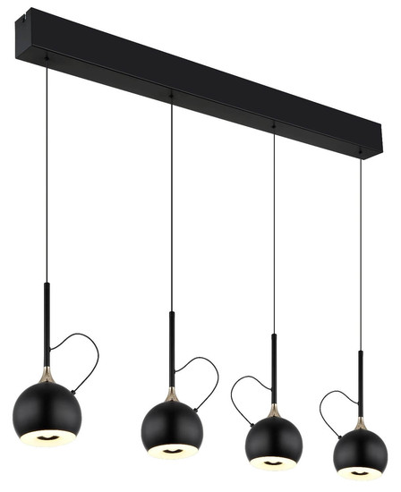 Globo LED Pendelleuchte Donovan 40W warmweiss Schwarz matt goldfarben Metall 150x93cm