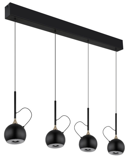 Globo LED Pendelleuchte Donovan 40W warmweiss Schwarz matt goldfarben Metall 150x93cm