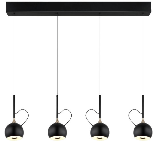 Globo LED Pendelleuchte Donovan 40W warmweiss Schwarz matt goldfarben Metall 150x93cm