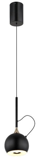 Globo LED Pendelleuchte Donovan 10W warmweiss Schwarz matt goldfarben Metall Ø12cm