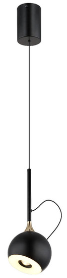 Globo LED Pendelleuchte Donovan 10W warmweiss Schwarz matt goldfarben Metall Ø12cm