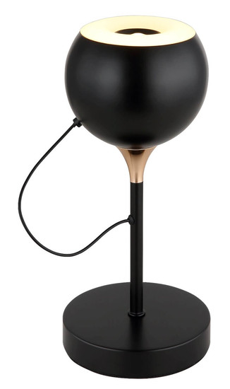 Globo LED Tischleuchte Donovan 10W warmweiss Schwarz matt goldfarben Metall Ø13cm
