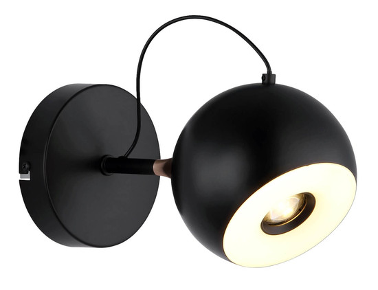 Globo LED Wandleuchte Donovan 10W warmweiss Schwarz matt goldfarben Metall Ø12cm