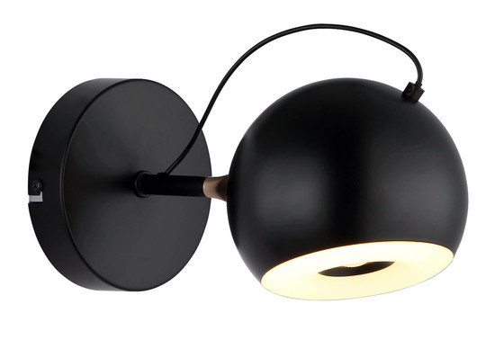 Globo LED Wandleuchte Donovan 10W warmweiss Schwarz matt goldfarben Metall Ø12cm