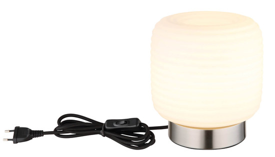 Globo Kladora E27 Tischleuchte 10W Nickel Matt, Metall Ø20cm 15772T