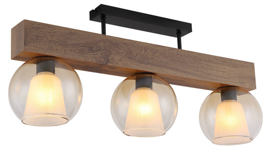 Globo Barry I E27 Deckenleuchte 3-fach 40W Schwarz Matt, Metall Ø18cm 15773-3D