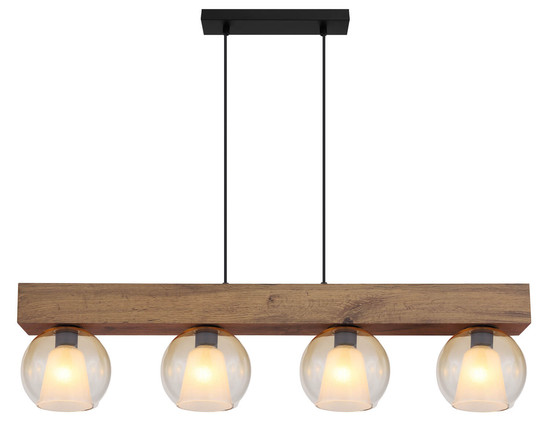 Globo Barry I E27 Hängeleuchte 4-fach 40W Schwarz Matt, Metall Ø18cm 15773-4H