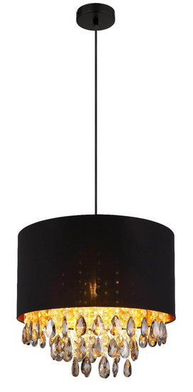 Globo Pendelleuchte Coletta E27 Schwarz matt Metall Textil Ø40cm