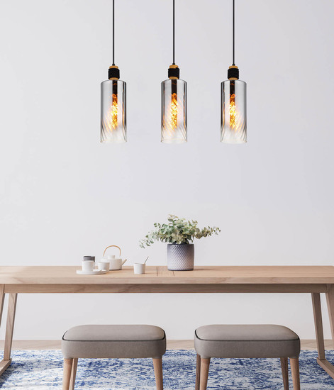 Globo Osborne E27 Hängeleuchte 3-fach 40W Schwarz Matt, Metall Ø12cm 15777-3H