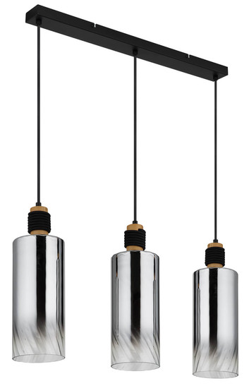 Globo Osborne E27 Hängeleuchte 3-fach 40W Schwarz Matt, Metall Ø12cm 15777-3H