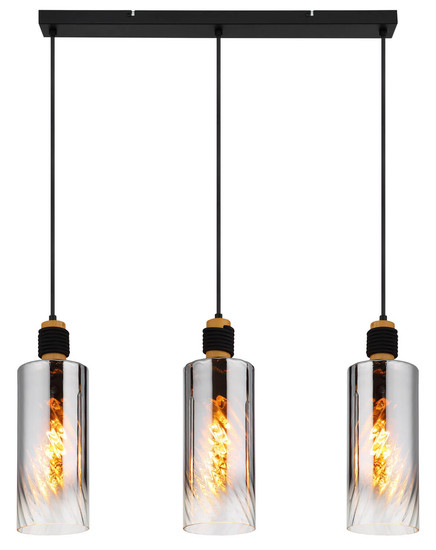 Globo Osborne E27 Hängeleuchte 3-fach 40W Schwarz Matt, Metall Ø12cm 15777-3H