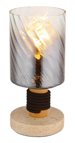 Globo Osborne E27 Tischleuchte 40W Travertine-Optik, Beton Ø12cm 15777T