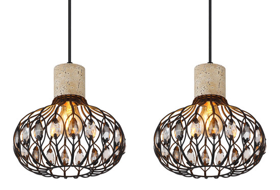 Globo Dorthy E27 Hängeleuchte 4-fach 40W Schwarz Matt, Metall Ø25cm 15778-4H