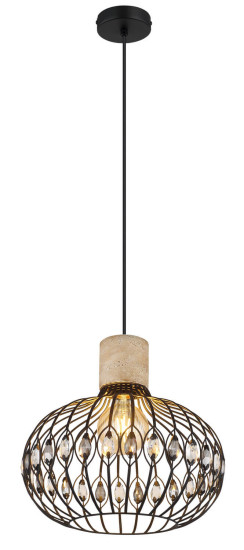 Globo Dorthy E27 Hängeleuchte 40W Schwarz Matt, Metall Ø38cm 15778H