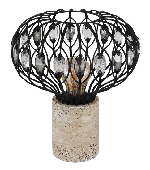 Globo Dorthy E27 Tischleuchte 40W Travertine-Optik, Beton Ø25cm 15778T