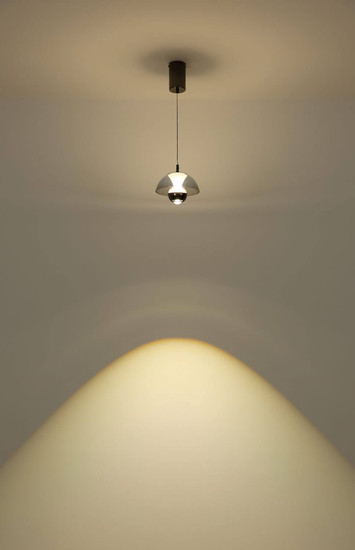 Globo LED Pendelleuchte Bernie 7W dimmbar Bewegungsmelder CCT warm-/neutral-/tageslichtweiss Schwarz-chrom rauchfarben Metall Ø18cm