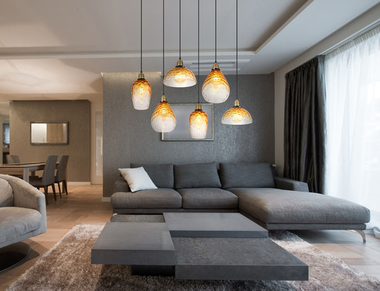 Globo Salvy E27 Hängeleuchte 6-fach 60W Schwarz Matt, Metall 130cm 15786-6H