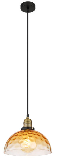 Globo Salvy E27 Hängeleuchte 60W Schwarz Matt, Metall Ø25cm 15786H1