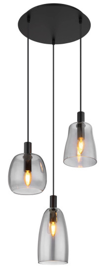 Globo Garri E14 Hängeleuchte 3-fach 40W Schwarz Matt, Metall 150cm 15789-3HB