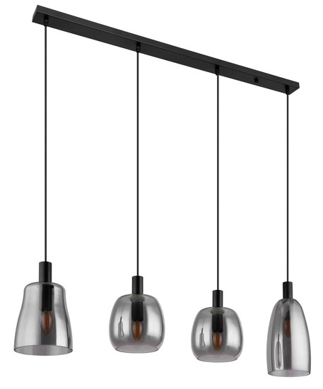 Globo Garri E14 Hängeleuchte 4-fach 40W Schwarz Matt, Metall 120cm 15789-4HB