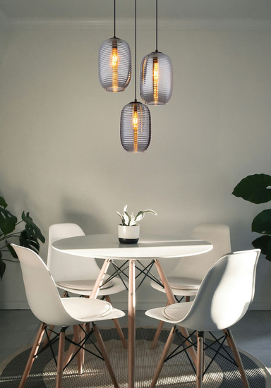 Globo Jefrey E27 Hängeleuchte 3-fach 40W Schwarz Matt, Metall Ø20cm 15794-3HR