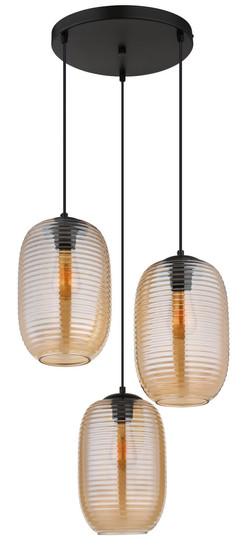 Globo Jefrey E27 Hängeleuchte 3-fach 40W Schwarz Matt, Metall Ø20cm 15794-3HRA