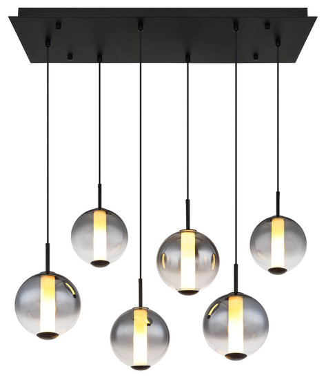 Globo Lacy LED Hängeleuchte 78W Warmweiß Schwarz Matt, Metall 120cm 15798-6H