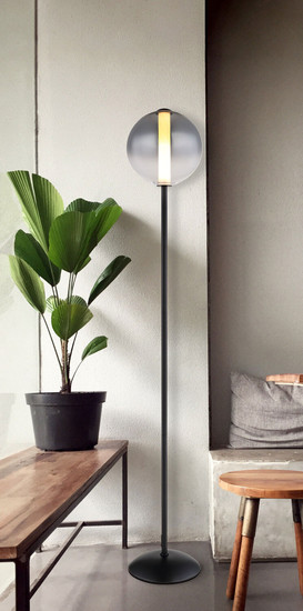 Globo Lacy LED Stehleuchte 19W Warmweiß Schwarz Matt, Metall Ø25cm 15798S