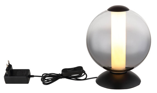 Globo Lacy LED Tischleuchte 15W Warmweiß Schwarz Matt, Metall Ø18cm 15798T
