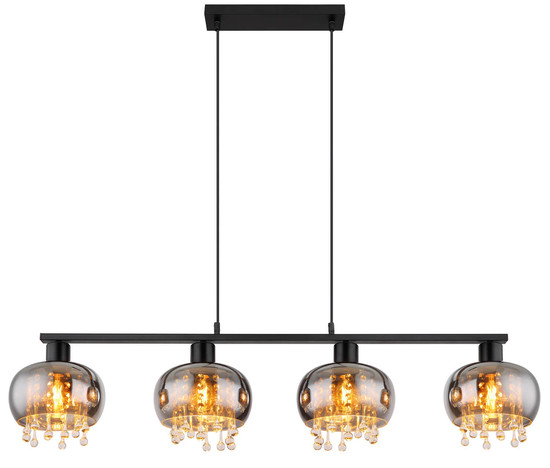 Globo Corry E27 Hängeleuchte 4-fach 9W Schwarz Matt, Metall Ø21cm 15839-4H