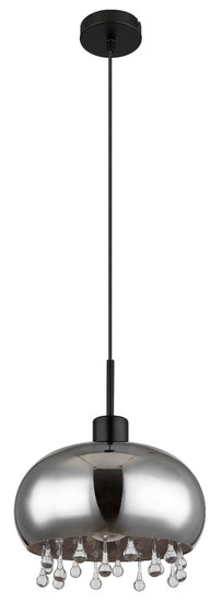 Globo Pendelleuchte Corry E27 Schwarz matt rauchfarben Metall Glas Ø28cm