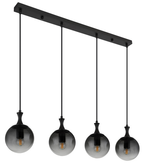 Globo Dalton E27 Hängeleuchte 4-fach 10W Schwarz Matt, Metall Ø15cm 15885-4H