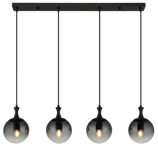 Globo Dalton E27 Hängeleuchte 4-fach 10W Schwarz Matt, Metall Ø15cm 15885-4H