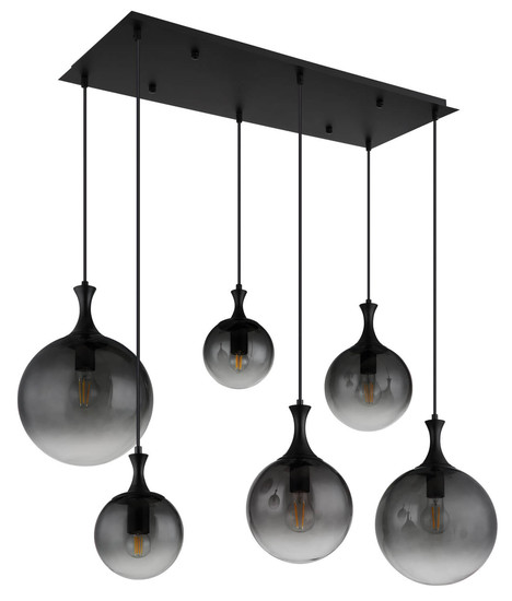 Globo Dalton E27 Hängeleuchte 6-fach 10W Schwarz Matt, Metall 141cm 15885-6H