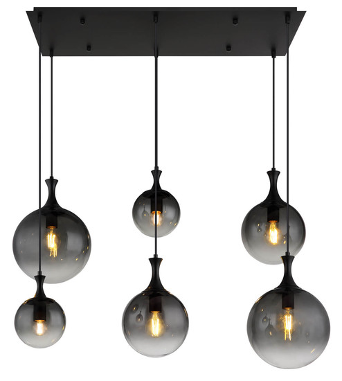 Globo Dalton E27 Hängeleuchte 6-fach 10W Schwarz Matt, Metall 141cm 15885-6H