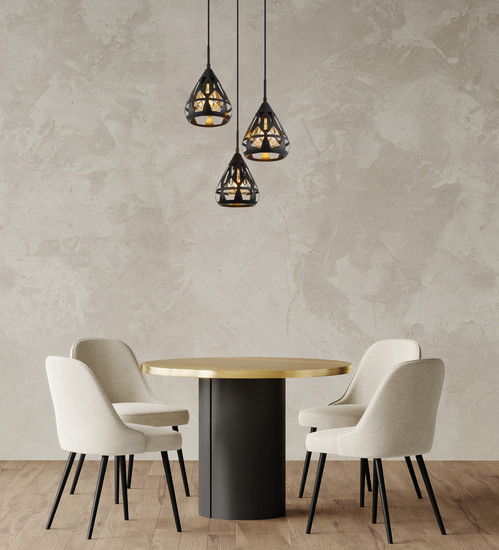 Globo Hassan E27 Hängeleuchte 3-fach 40W Schwarz Matt, Metall Ø17cm 15889-3H