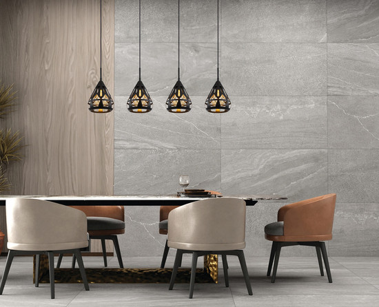 Globo Hassan E27 Hängeleuchte 4-fach 40W Schwarz Matt, Metall Ø17cm 15889-4H