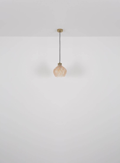 Globo Pendelleuchte Jessica E27 Goldfarben matt amber Metall Glas Ø22cm