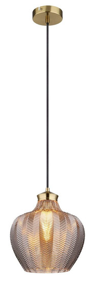 Globo Pendelleuchte Jessica E27 Goldfarben matt rauchfarben Metall Glas Ø25cm