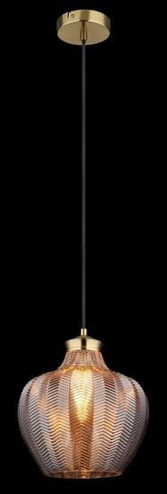 Globo Pendelleuchte Jessica E27 Goldfarben matt rauchfarben Metall Glas Ø25cm