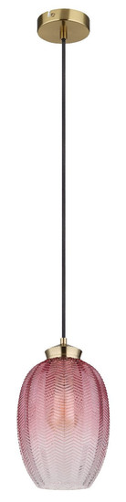 Globo Pendelleuchte Jessica E27 Goldfarben matt brombeerfarben Metall Glas Ø18cm
