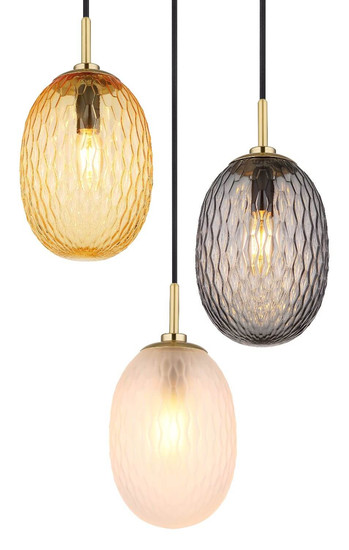 Globo Pendelleuchte Devin 3-flammig E14 Goldfarben matt Metall Glas Ø36cm