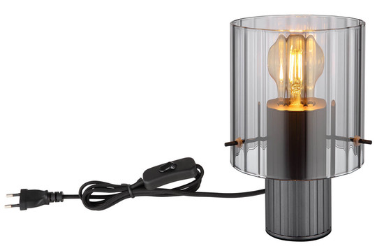 Globo Tulivar E27 Tischleuchte 40W Grau Dunkel, Metall Ø14cm 15904TS